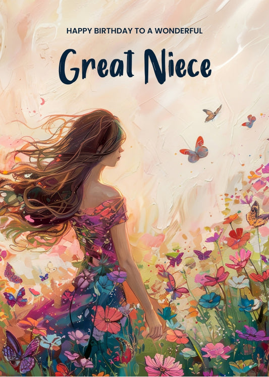 Elegant Birthday Card for Great Niece