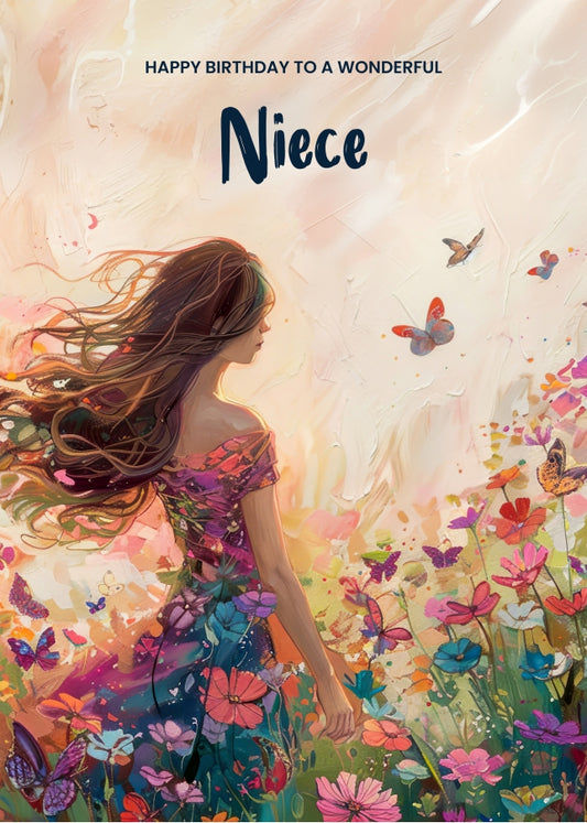 Elegant Birthday Card for Niece
