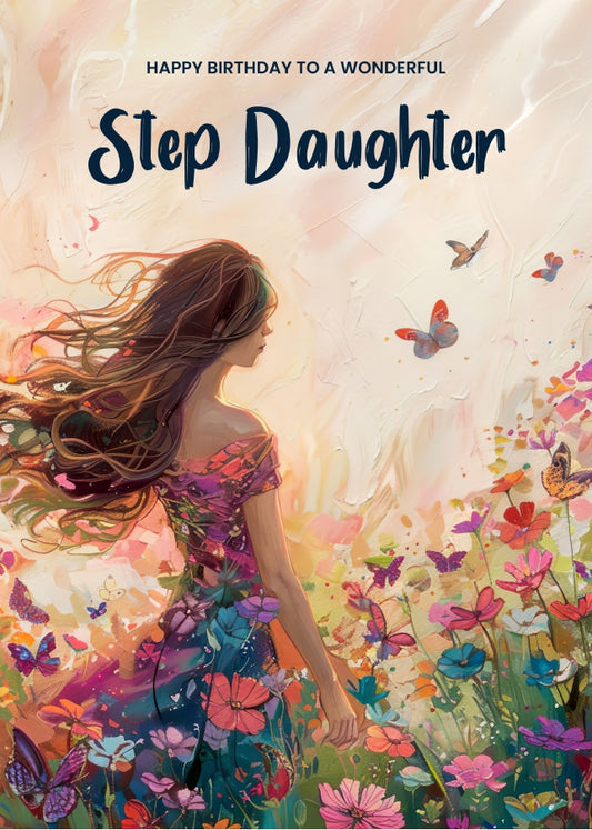 Elegant Birthday Card for Step Daughter