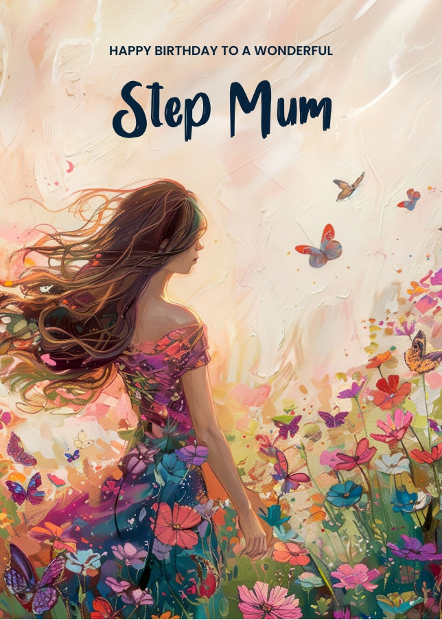 Elegant Birthday Card for Step Mum