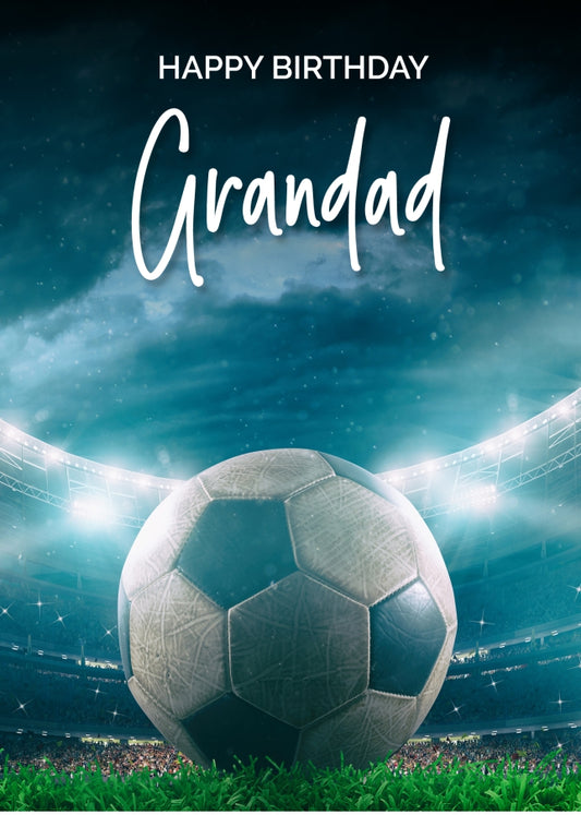 Football Birthday Card for Grandad - Adult Birthday Cards for Grandad of Any Age