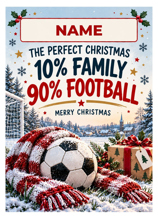 Personalised Football Christmas Card