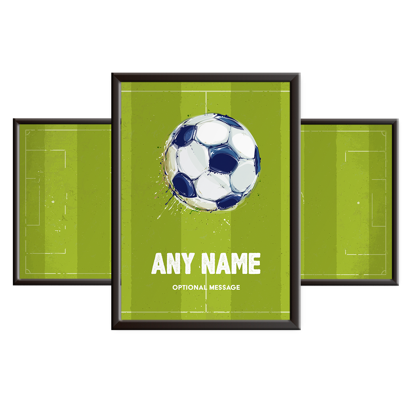 Personalised Football Pitch Wall Art Print Set