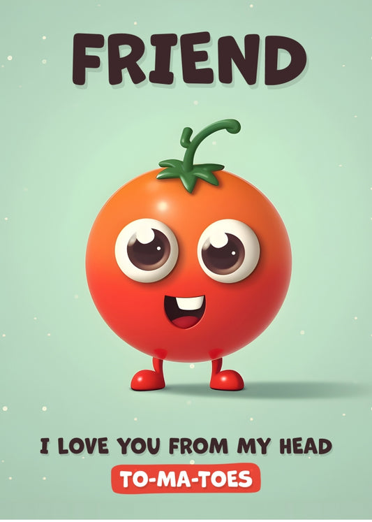 Friend Birthday Card - I Love You Tomatoes - Funny Happy Birthday Friend Card