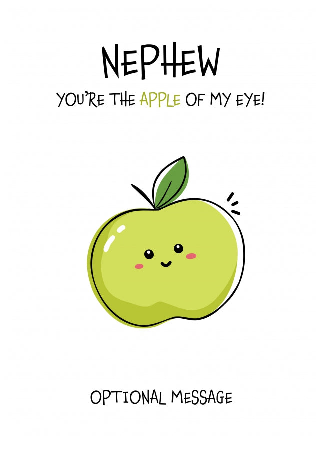 Fruit Pun Birthday Day Card for Nephew - Apple of my Eye