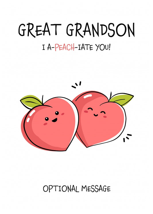 Fruit Pun Birthday Day Card for Great Grandson - I Appreciate You