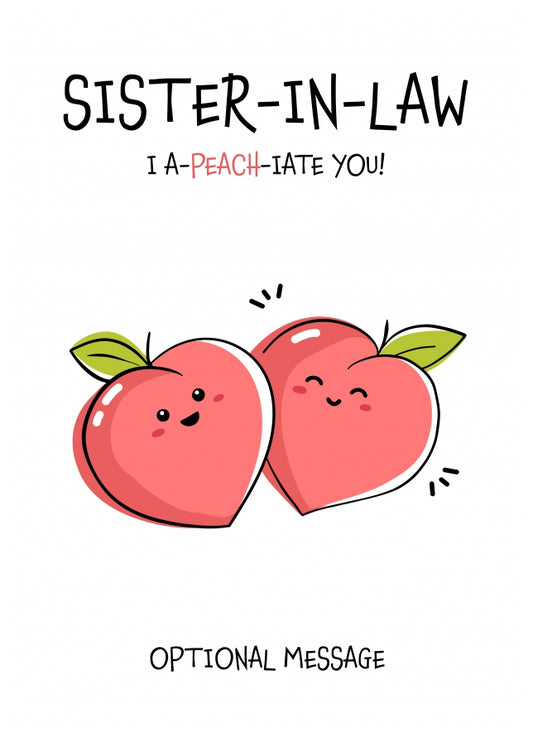 Fruit Pun Birthday Day Card for Sister-in-law - I Appreciate You