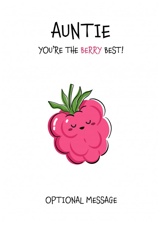 Fruit Pun Birthday Day Card for Auntie - The Berry Best