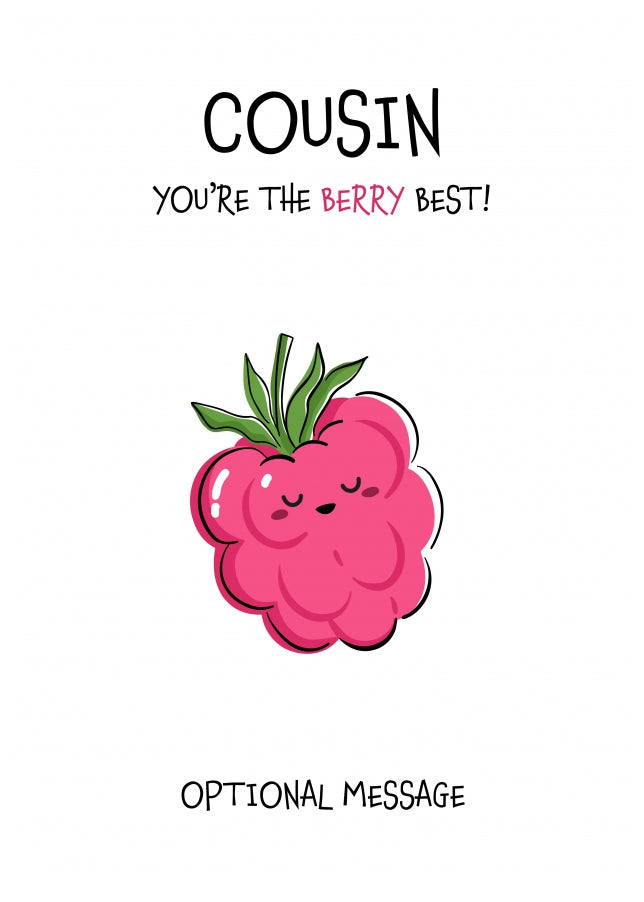 Fruit Pun Birthday Day Card for Cousin - The Berry Best