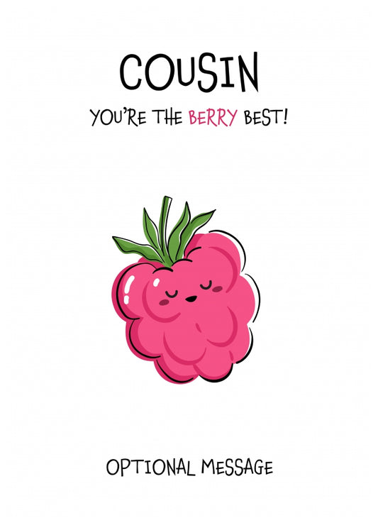 Fruit Pun Birthday Day Card for Cousin - The Berry Best