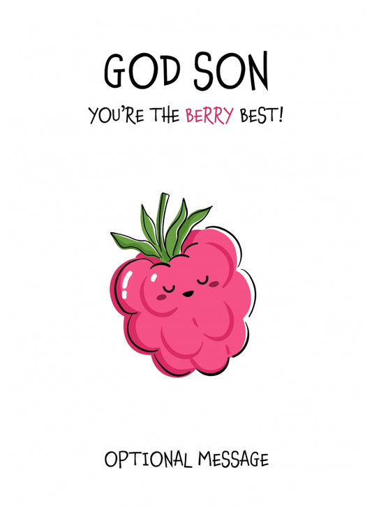 Fruit Pun Birthday Day Card for God Son - The Berry Best