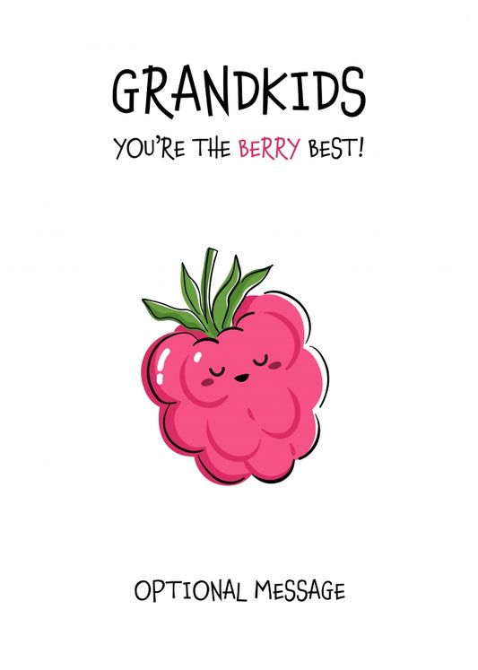 Fruit Pun Birthday Day Card for Grandkids - The Berry Best