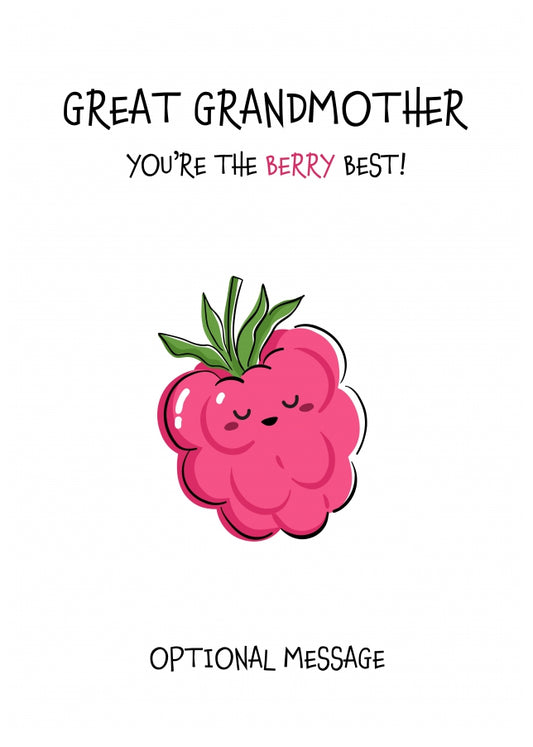 Fruit Pun Birthday Day Card for Great Grandmother - The Berry Best