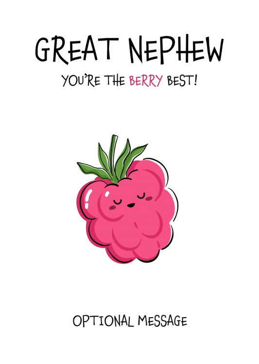 Fruit Pun Birthday Day Card for Great Nephew - The Berry Best