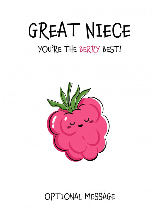 Fruit Pun Birthday Day Card for Great Niece - The Berry Best
