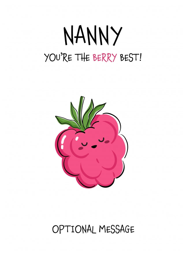 Fruit Pun Birthday Day Card for Nanny - The Berry Best