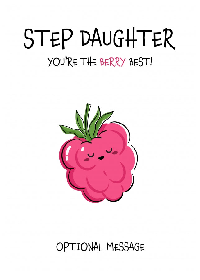 Fruit Pun Birthday Day Card for Step Daughter - The Berry Best