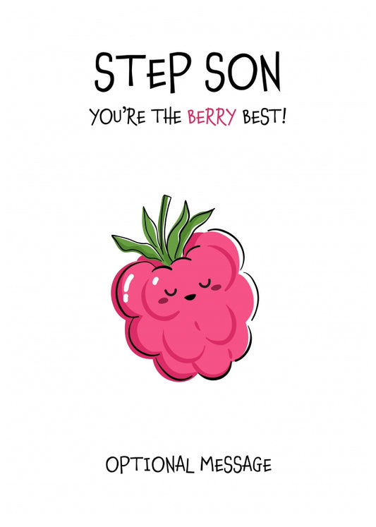 Fruit Pun Birthday Day Card for Step Son - The Berry Best