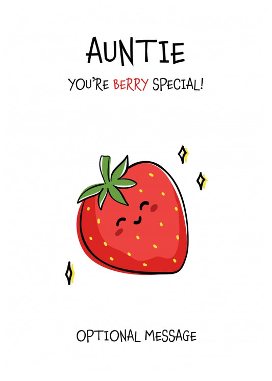 Fruit Pun Birthday Day Card for Auntie - Berry Special