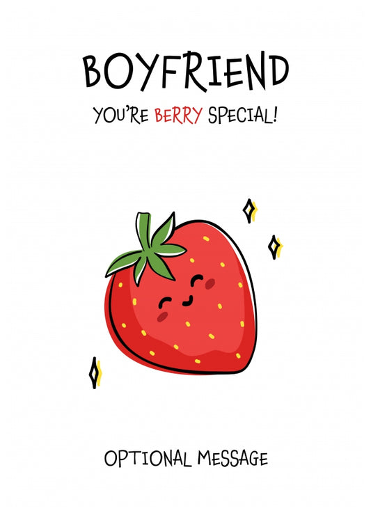 Fruit Pun Birthday Day Card for Boyfriend - Berry Special