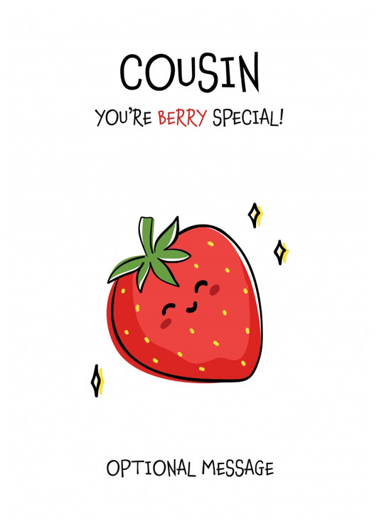 Fruit Pun Birthday Day Card for Cousin - Berry Special