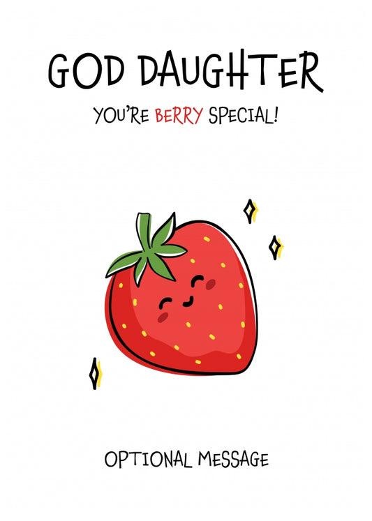 Fruit Pun Birthday Day Card for God Daughter - Berry Special