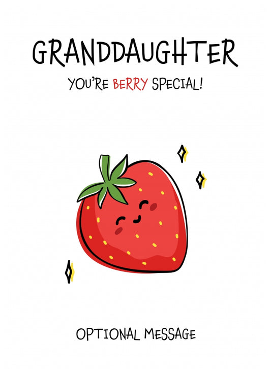 Fruit Pun Birthday Day Card for Granddaughter - Berry Special