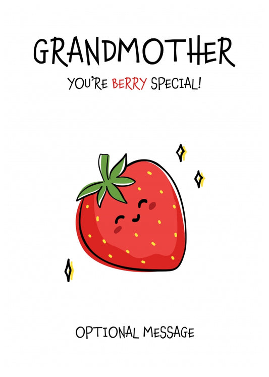 Fruit Pun Birthday Day Card for Grandmother - Berry Special