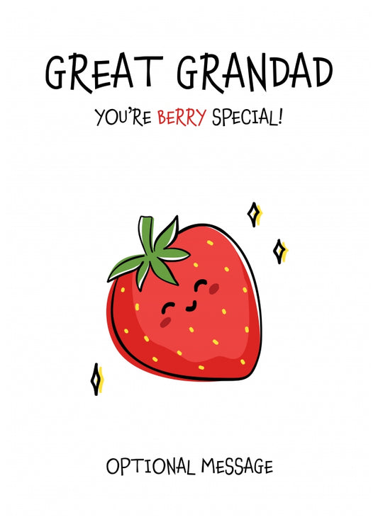 Fruit Pun Birthday Day Card for Great Grandad - Berry Special