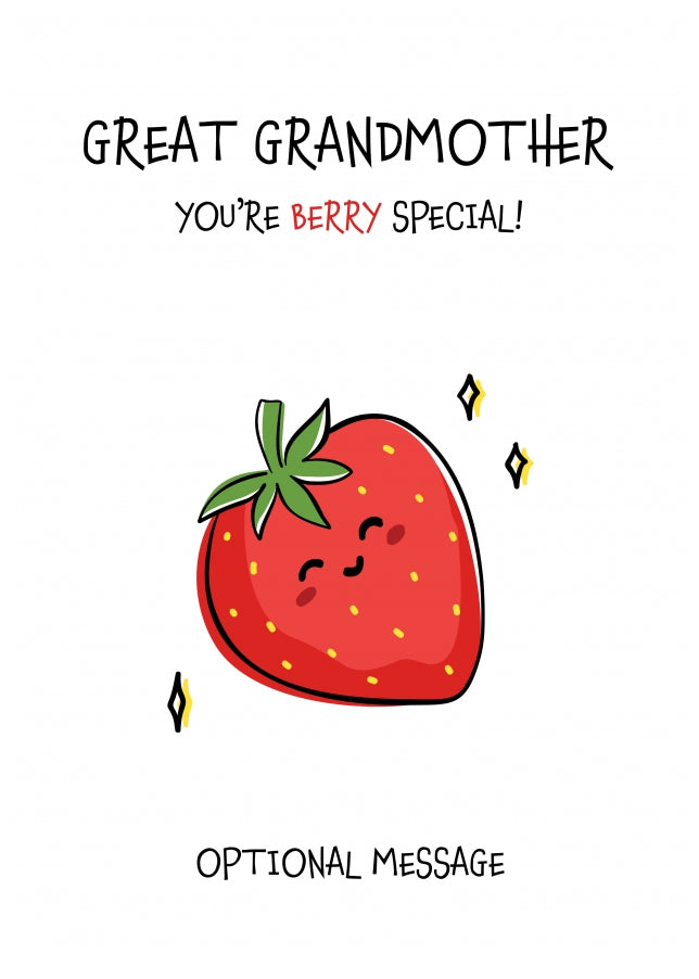 Fruit Pun Birthday Day Card for Great Grandmother - Berry Special