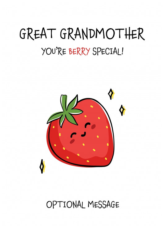 Fruit Pun Birthday Day Card for Great Grandmother - Berry Special