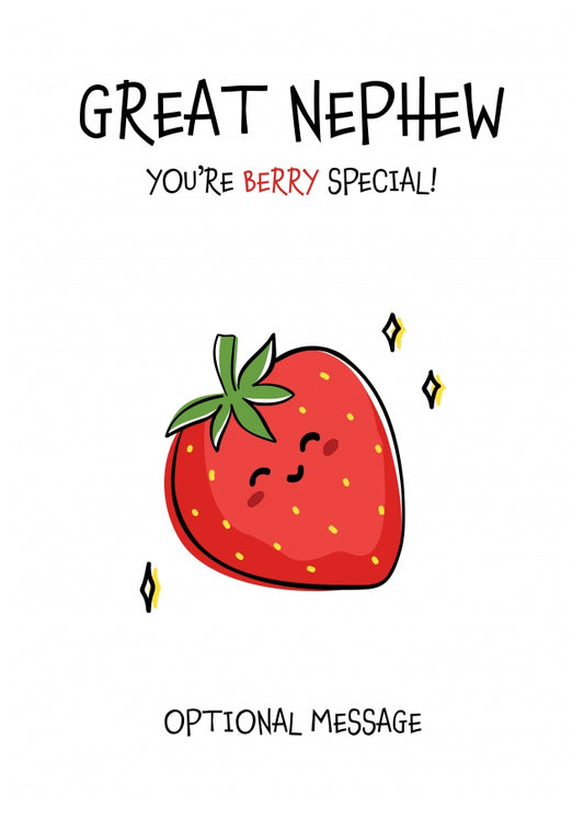 Fruit Pun Birthday Day Card for Great Nephew - Berry Special