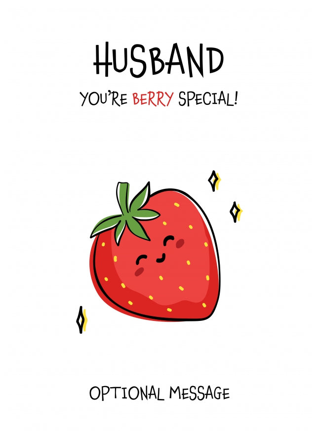 Fruit Pun Birthday Day Card for Husband - Berry Special