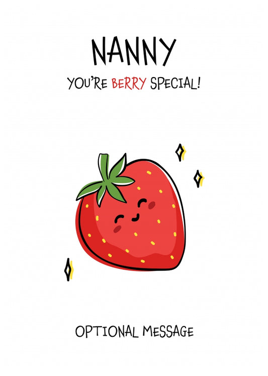 Fruit Pun Birthday Day Card for Nanny - Berry Special