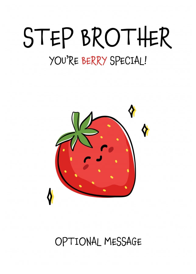 Fruit Pun Birthday Day Card for Step Brother - Berry Special