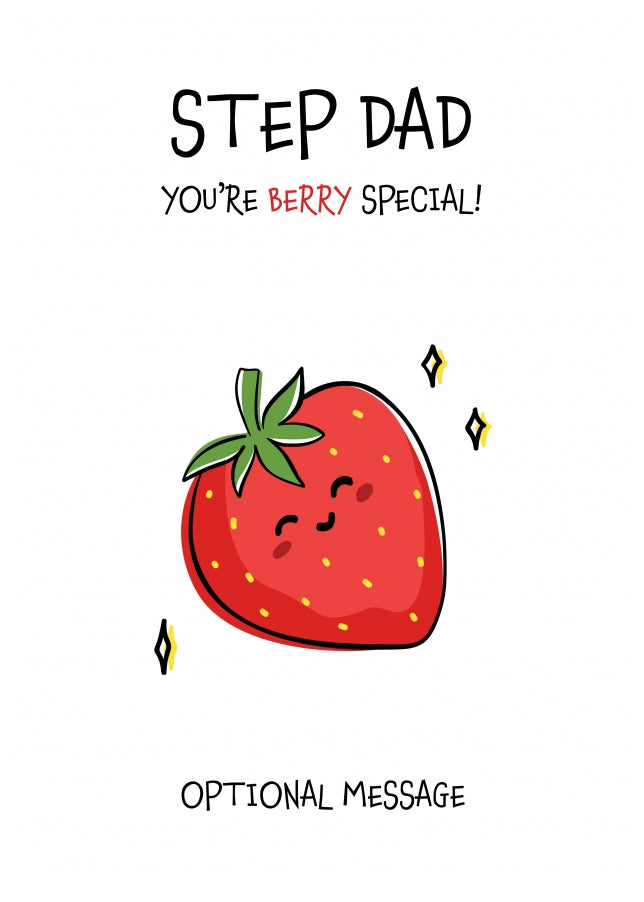 Fruit Pun Birthday Day Card for Step Dad - Berry Special