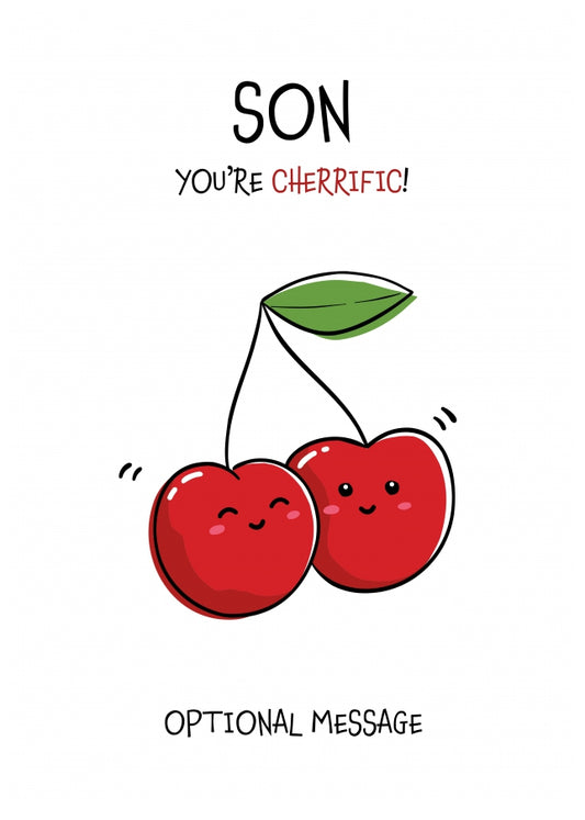 Son You're Cherrific Fruit Pun Birthday Card