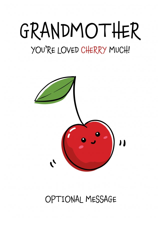 Fruit Pun Birthday Day Card for Grandmother - Loved Very Much