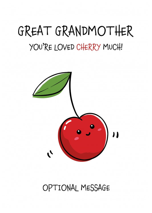 Fruit Pun Birthday Day Card for Great Grandmother - Loved Very Much