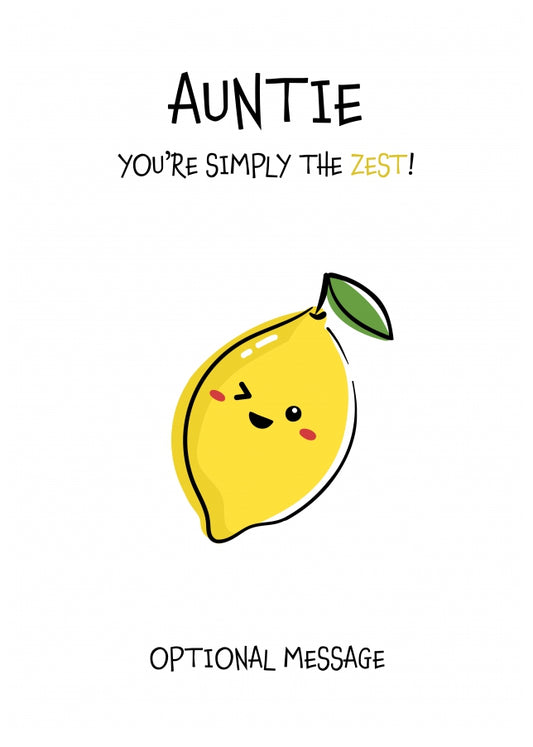 Fruit Pun Birthday Day Card for Auntie - Simply the Best