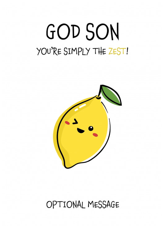 Fruit Pun Birthday Day Card for God Son - Simply the Best