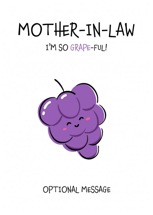 Fruit Pun Birthday Day Card for Mother-in-law - I'm so Grateful