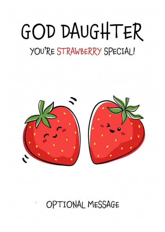 Fruit Pun Birthday Day Card for God Daughter - So Very Special