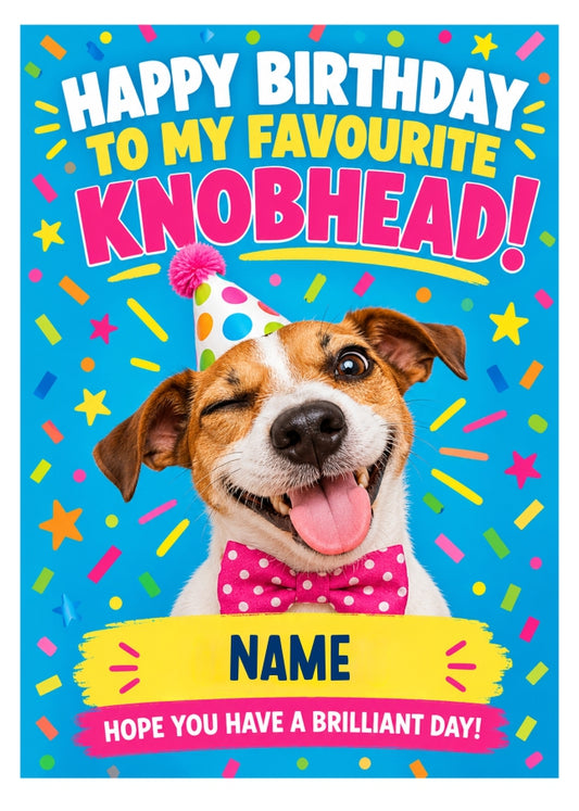 Funny Birthday Card My Favourite Knobhead 2
