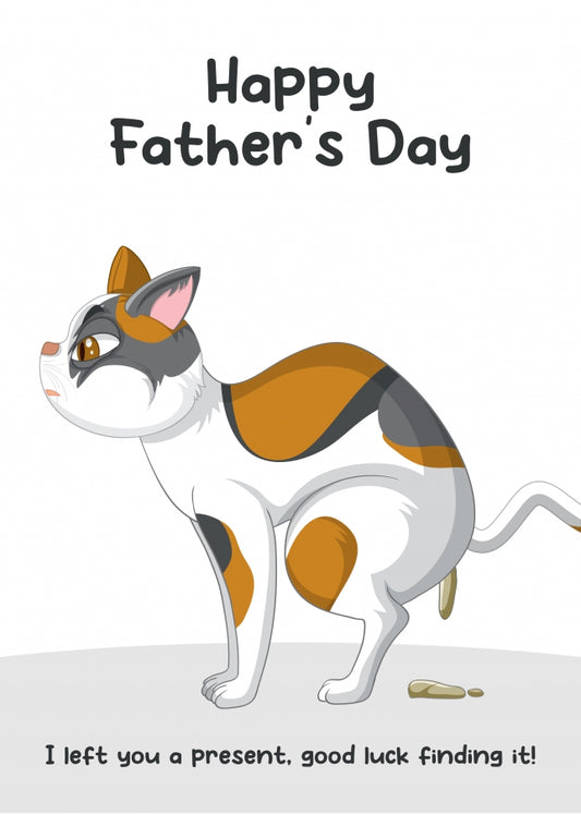 Happy Father's Day Card from Cat - Funny Cards for Cat Dad