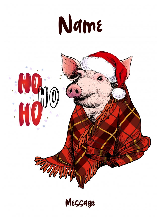 Personalised Funny Pigs in Blankets Christmas Card