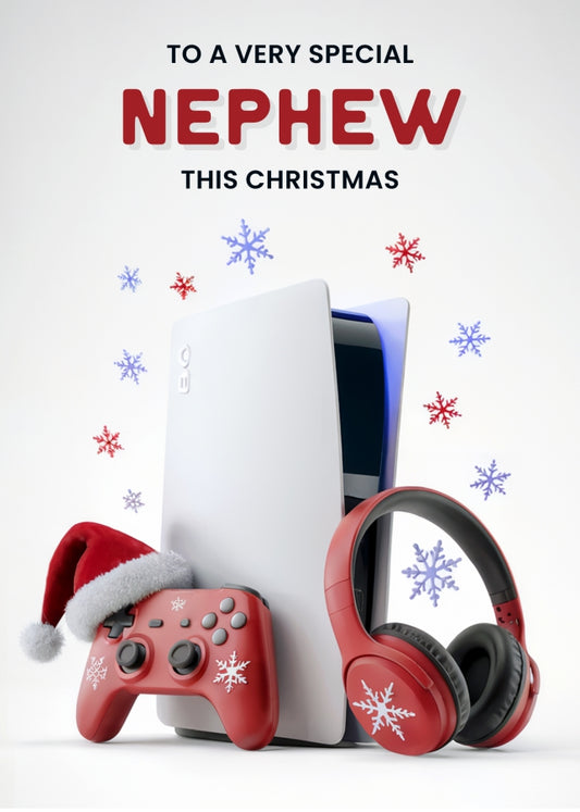 Gaming Christmas Card for Nephew - Console Controller Headphones