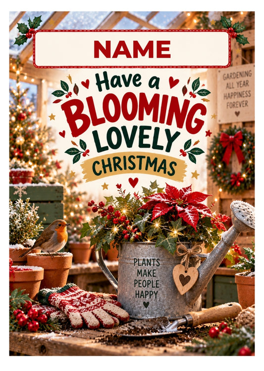 Personalised Gardening Christmas Card