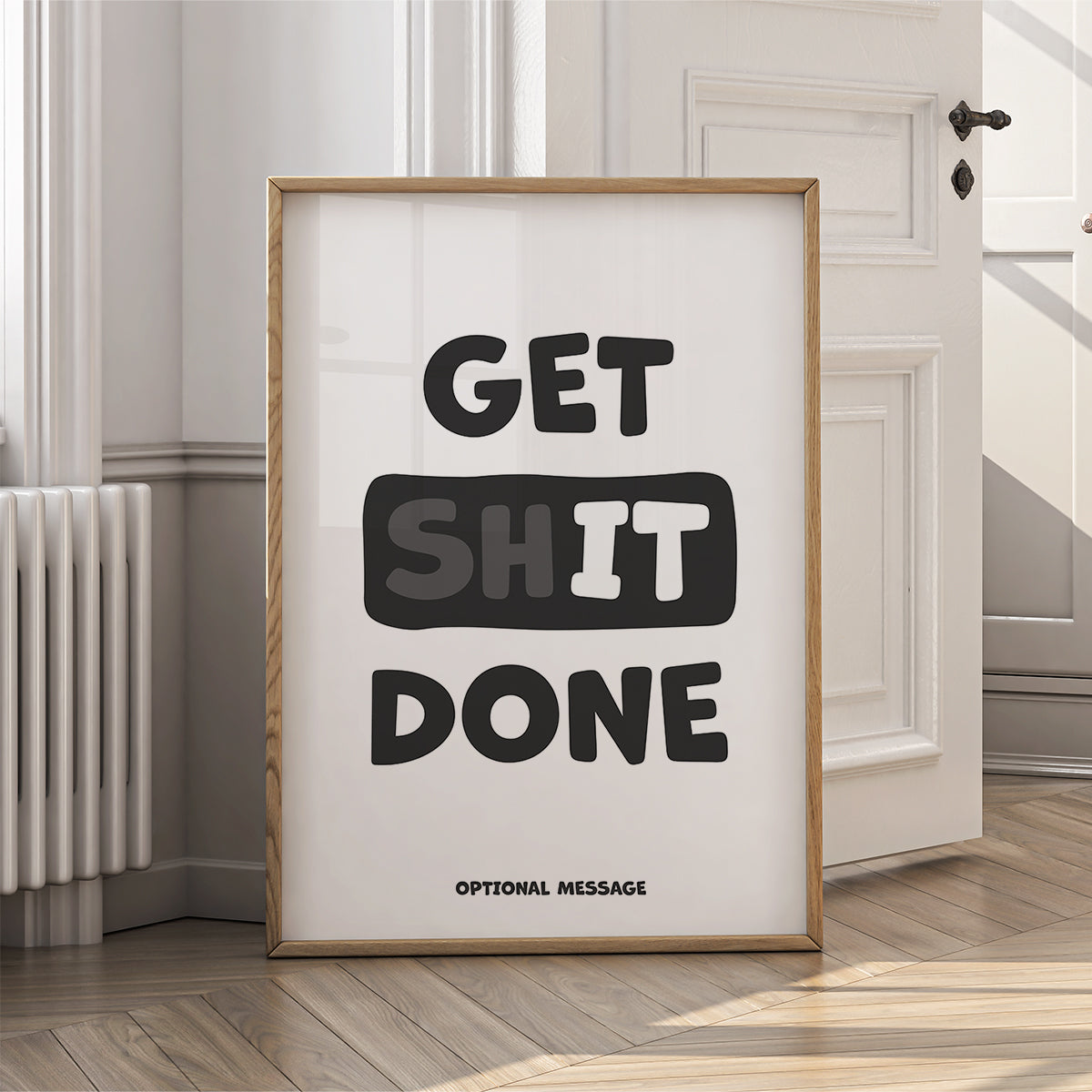 Funny Motivational Wall Art for Home - Get sh!t done