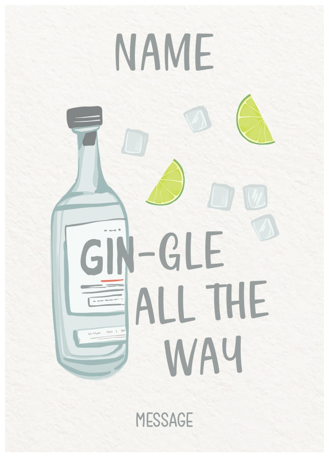 Personalised Gin Christmas Card - Gin-gle All The Way